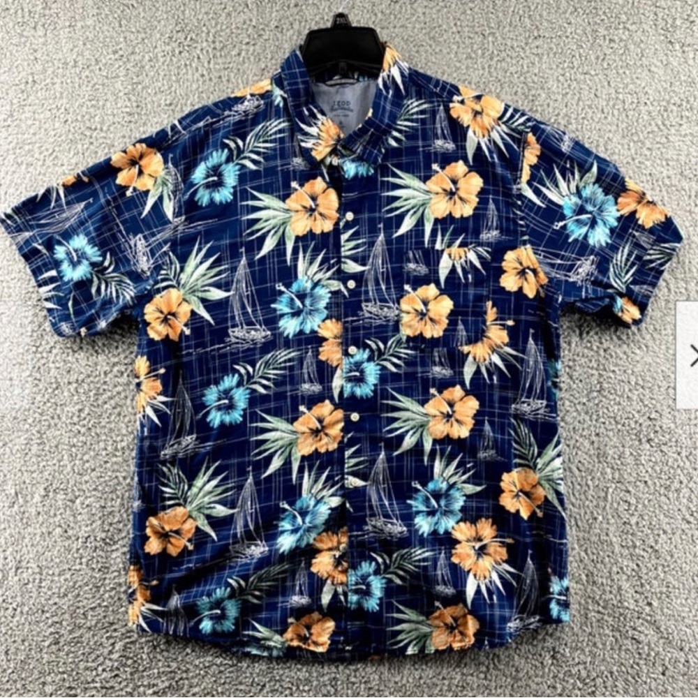 mens izod hawaiian shirt XL